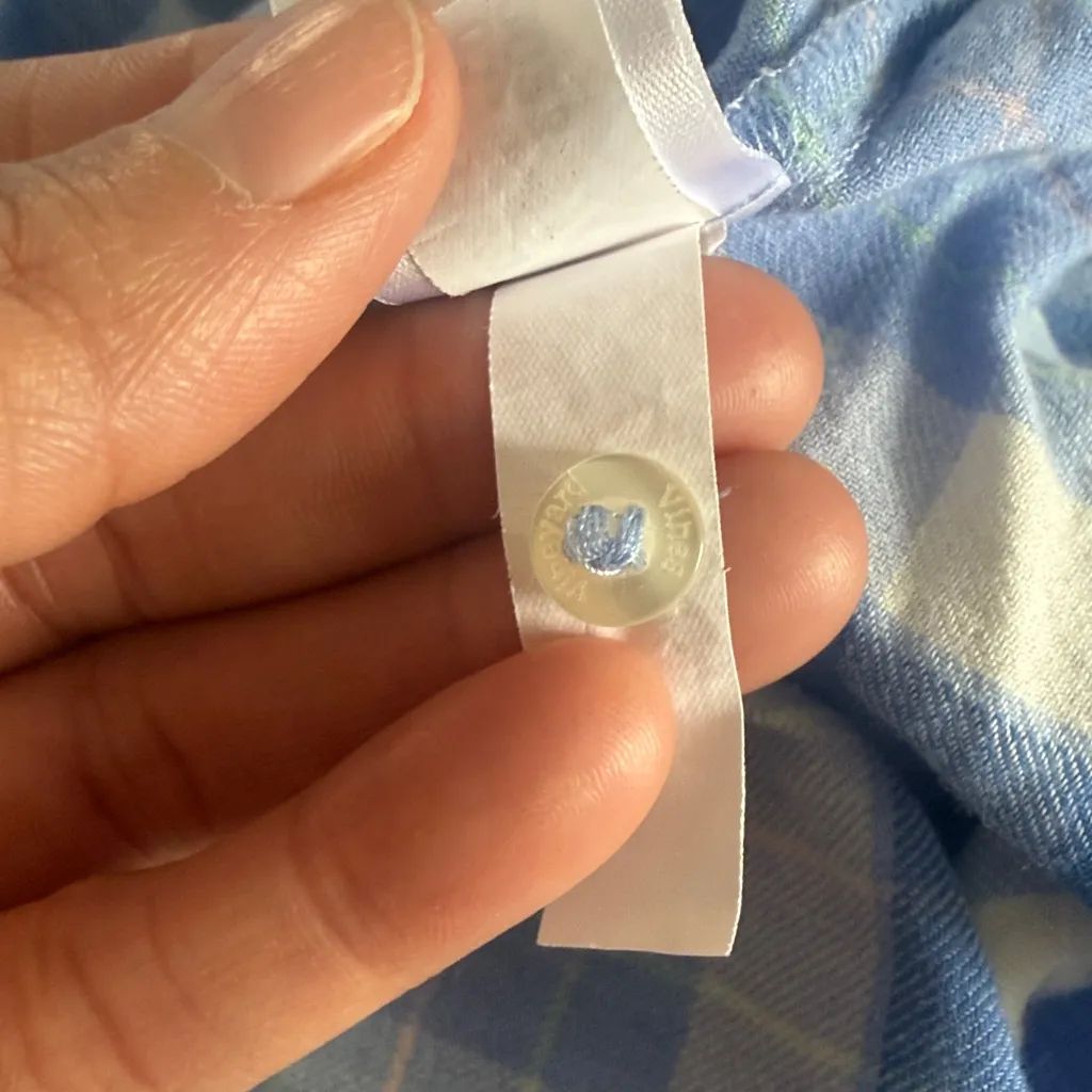 Vineyard Vines Blue and White Plaid Pajama Dress size Large Wool Blend - Image 8