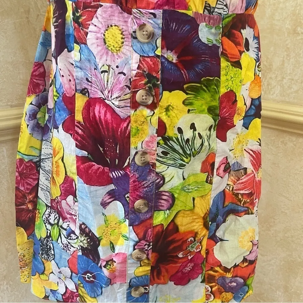 Walter Baker Kylie Dress Cotton floral colorful off shoulders puff sleeves Sz 12 - Image 5