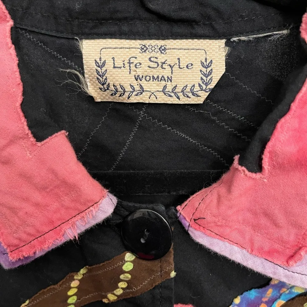 🍁Vintage Patchwork Jacket Plus Size Applique Jacket - Image 10