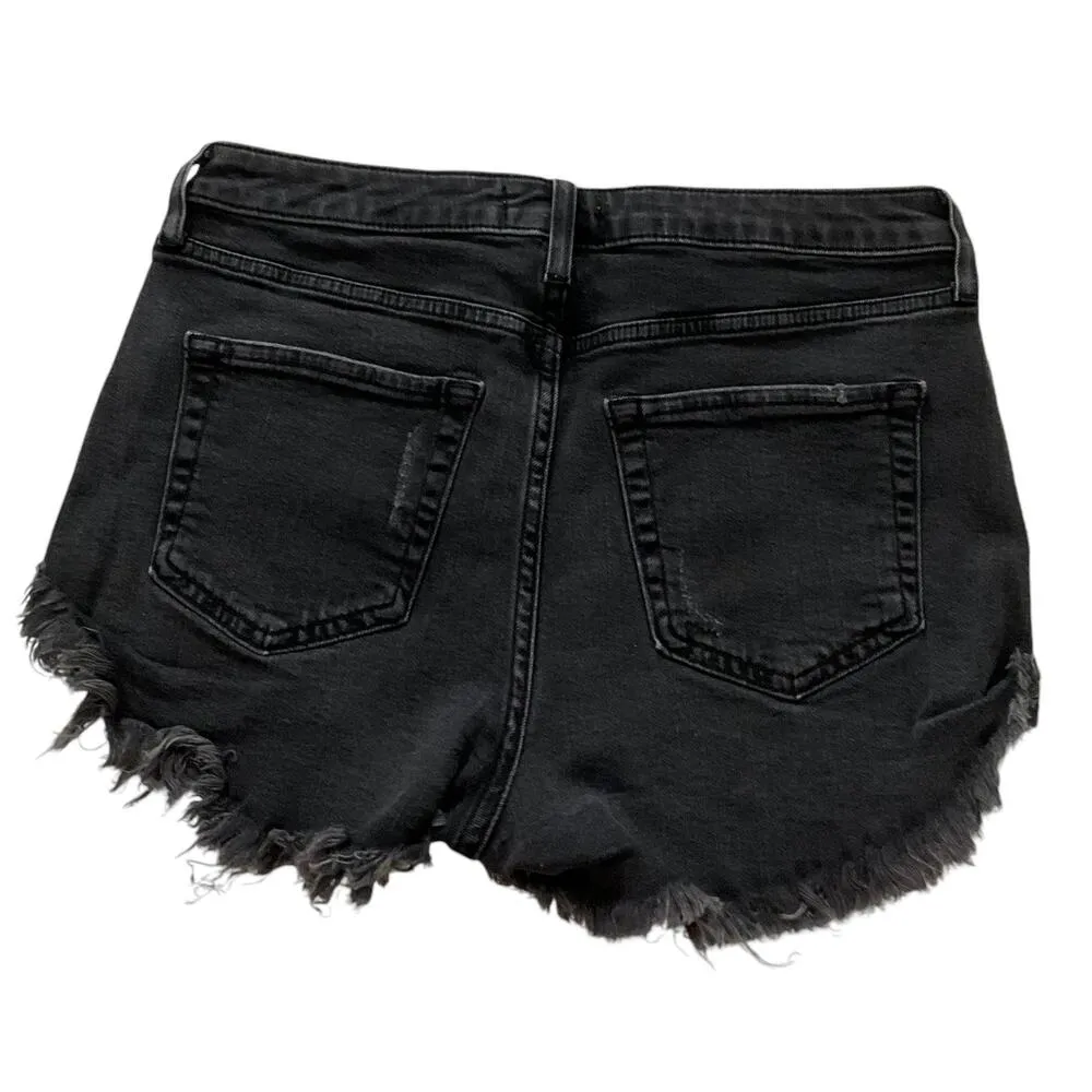 Forever 21 Black Denim Stretch High Rise Shorts Women Size 28 | 55-25 - Image 2