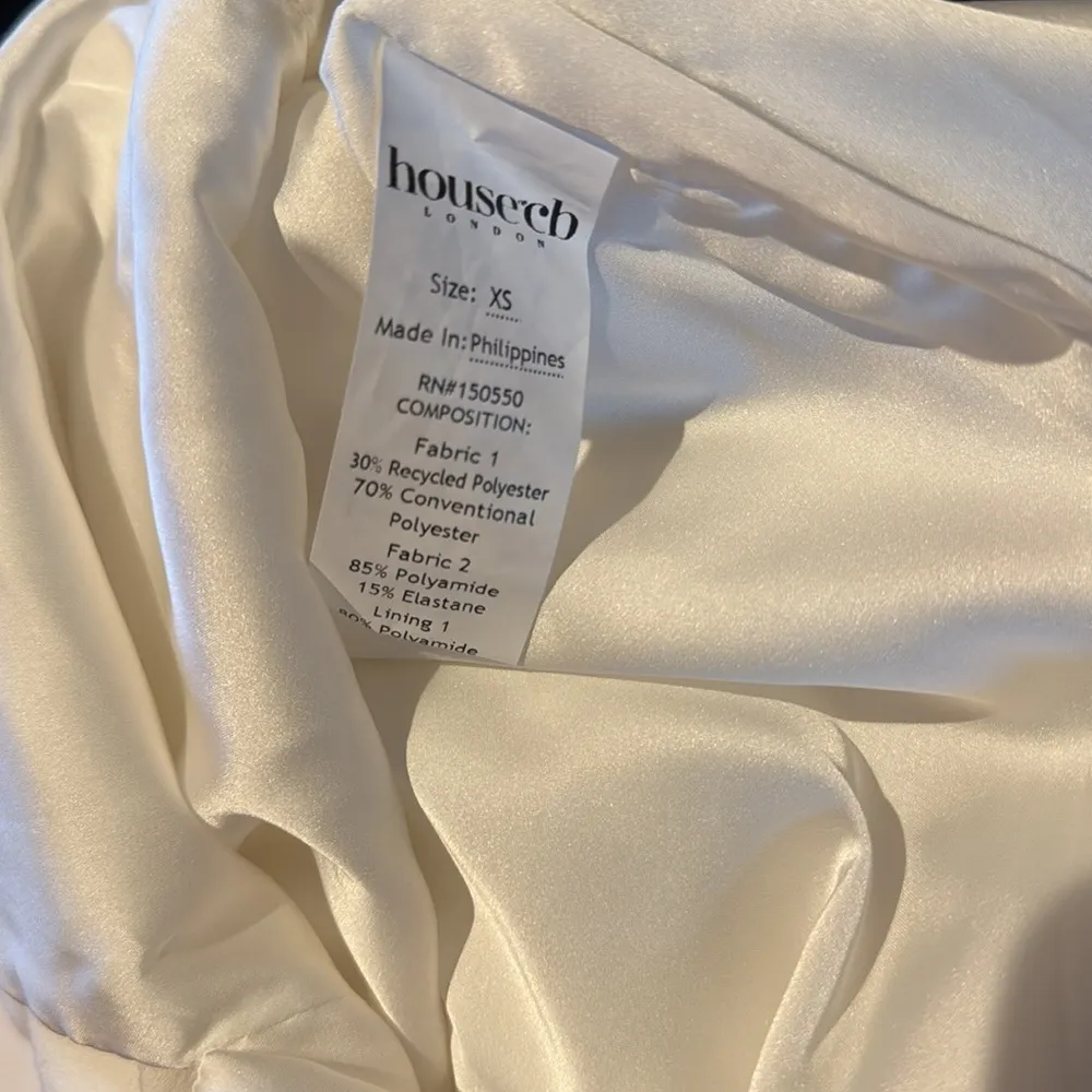 NWOT House of CB Yasmin White Plunge Midi Dress Long Sleeve sz XS - Image 8