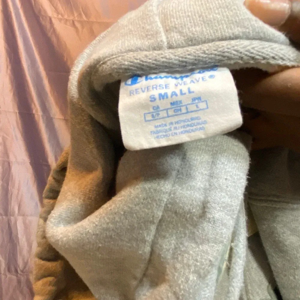 Champion grey reverse weave drawstring hoodie S - Image 4