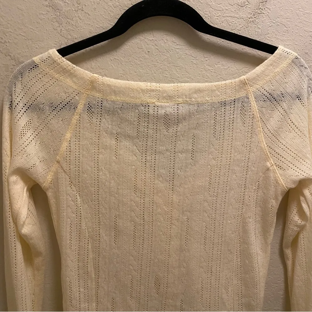 Urban Outfitters Out From Under Ivory Cropped V-Neck Knit Cardigan Size M - Image 9