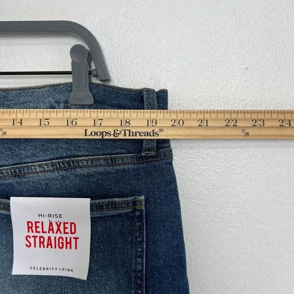 Celebrity Pink Jeans 21/35 Hi-Rise Relaxed Straight Raw Hem Distressed Y2K 90s‎ - Image 5