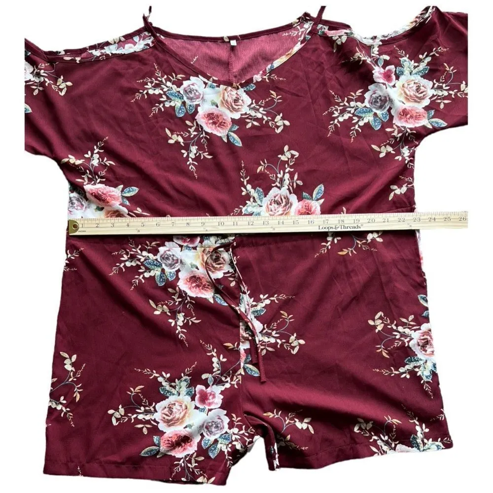 Women Plus Jumpsuit Casual V-Neck Leakage Shoulder flowers Loose boho Romp 4XL. - Image 5