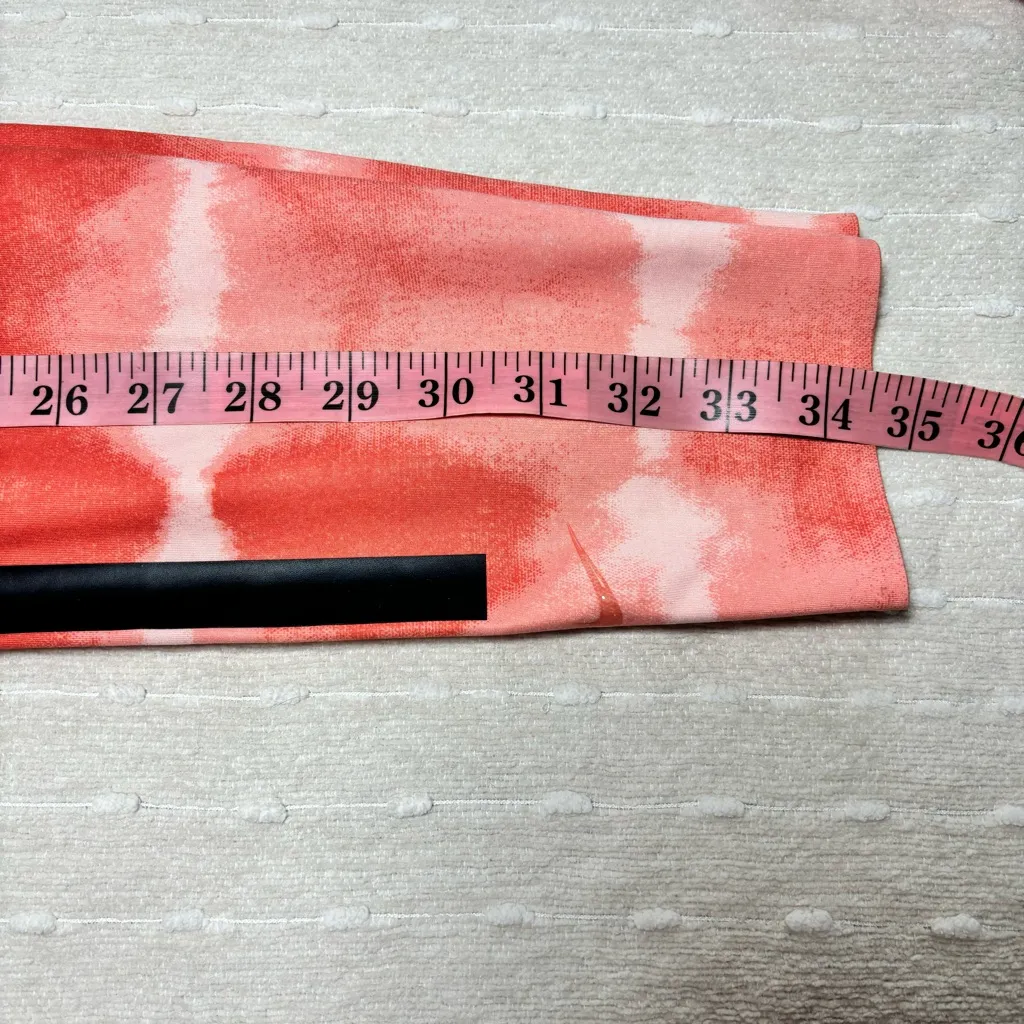 Nike Women's Dry-Fit Leggings-Madder Root&Clear Tie-Dye One Luxe Mid-Rise Size L - Image 13