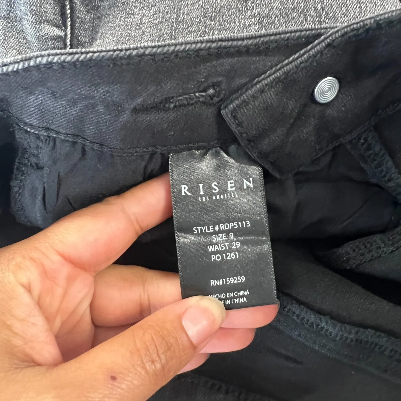 Risen Crossover Two Tone Jeans Womens 9 Black Gray Denim Cotton Straight Leg Size undefined - Image 10