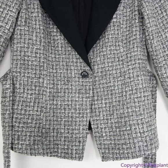 NEW White House Black Market‎ Belted Tweed blazer Jacket With Removable B… - Image 6