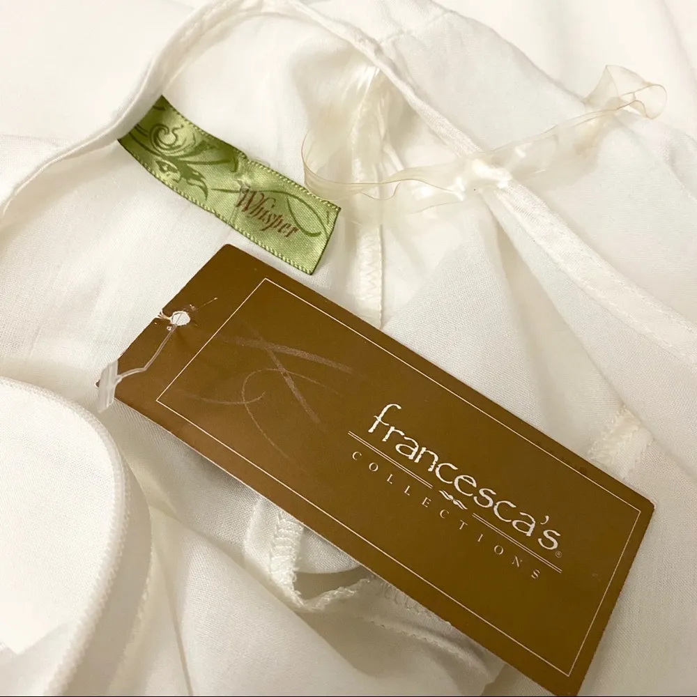 Francesca’s Ivory Belted Mini Dress M - Image 5