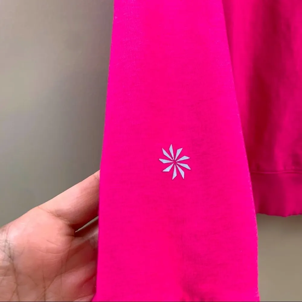 Athleta Asymmetrical Zip-Up Hoodie Long Sleeve Pink Top - Image 6