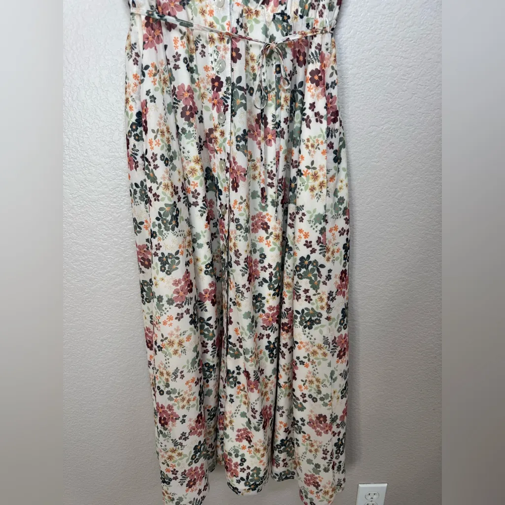 Revolve Tularosa Naya Ruffle Midi Dress in Ivory Floral size Small - Image 11