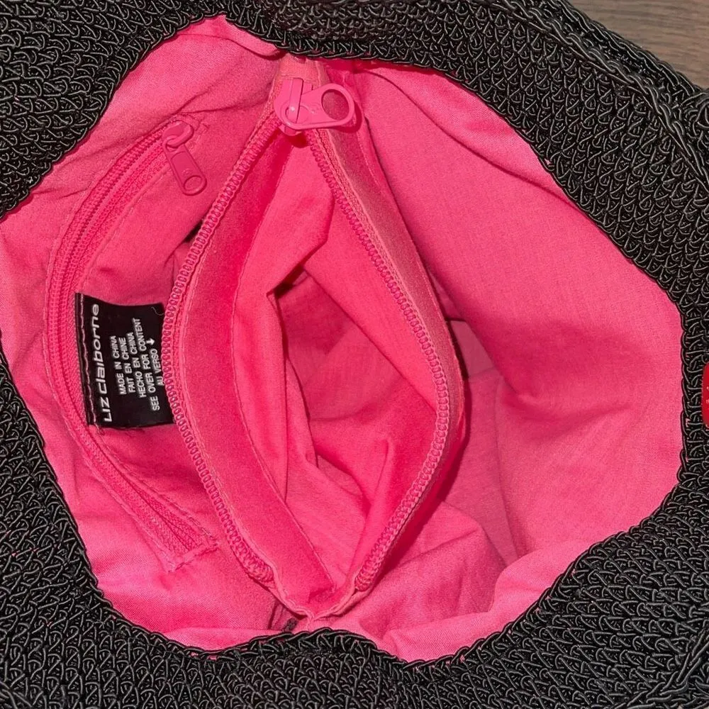 Liz Claiborne Vintage Crochet Bamboo
Handle Bag Y2K Purse‎ Handbag Black - Image 5