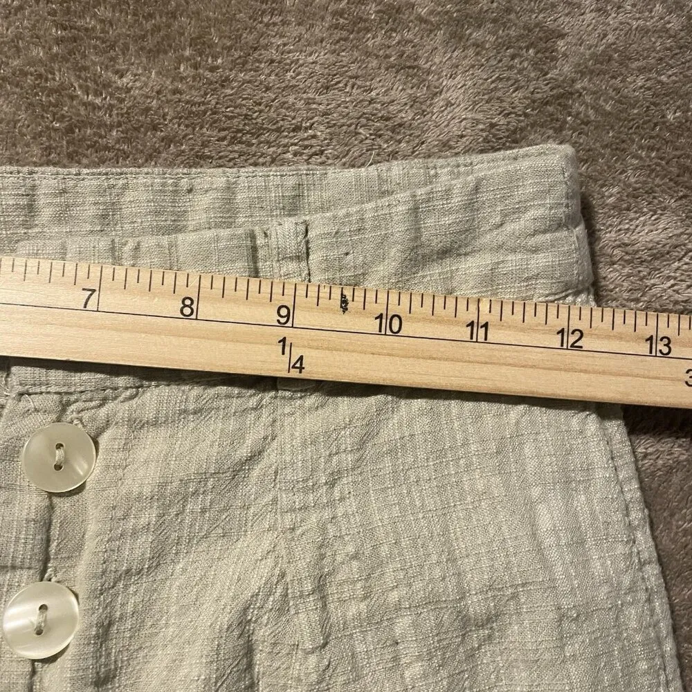 Urban Outfitters Pants Womens 4 Maria Button-Fly Textured Sage Trouser High Rise - Image 6