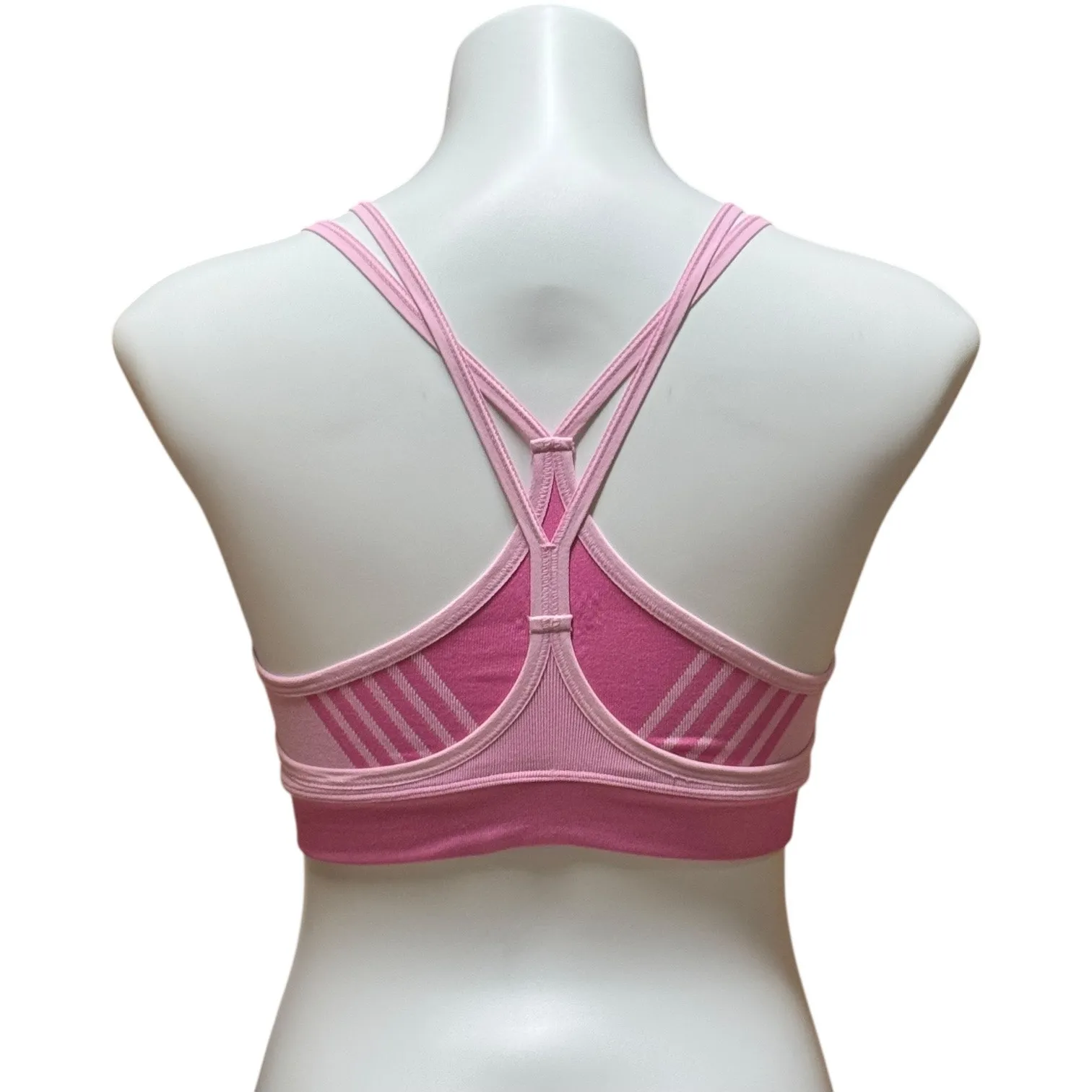 Peloton Double Layer Seamless Sports Bra Made in USA Pink Medium - Image 3