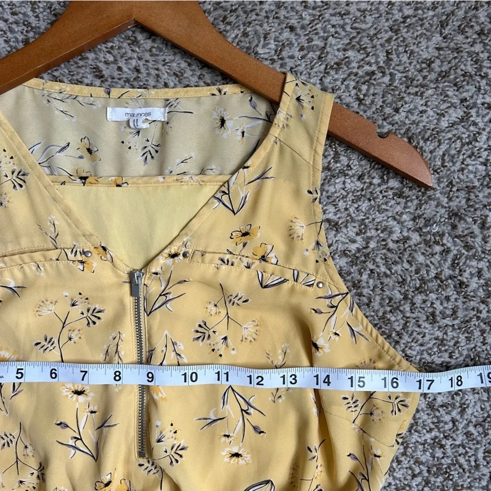 🦋 Maurices Yellow Floral Sleeveless Mini Dress Casual Spring Small - Image 5