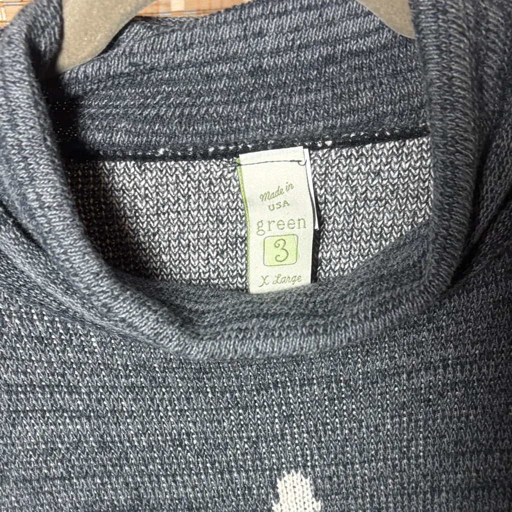 Green 3 Gray Snowflake Knit Sweater Size XL - Image 2