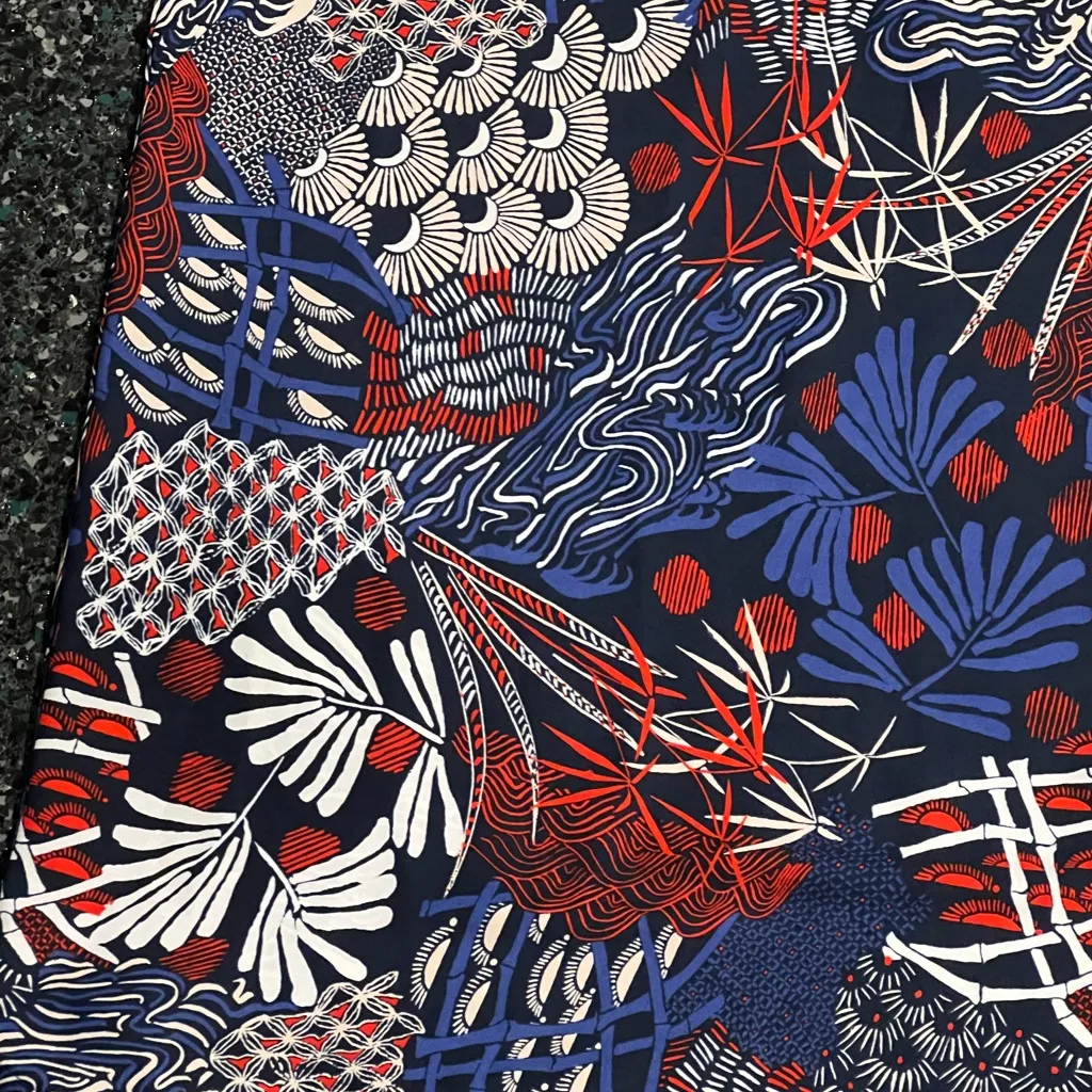 Women’s Size 6 H&M Sleveless Dress Asian Inspired Theme Red White Blue - Image 2