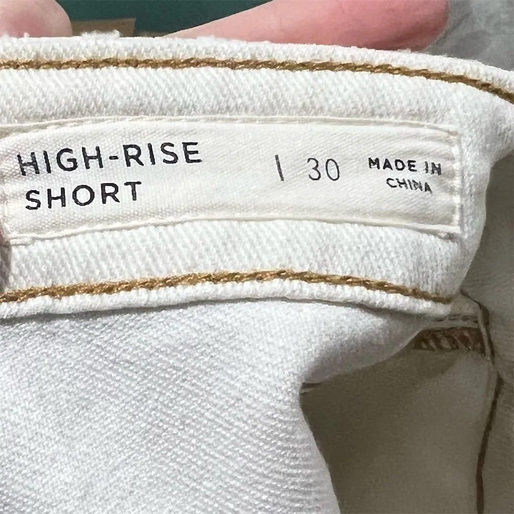 Bullhead Denim Co Women's High-Rise Cutoff Shorts Ivory Standard Size 30 - Image 2