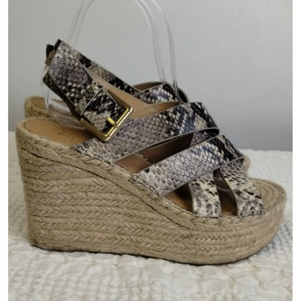 Marc Fisher Women's Snakeskin Design Shoes/ Sandals Wedge Heel 4" Size 7 SKU2255 - Image 4