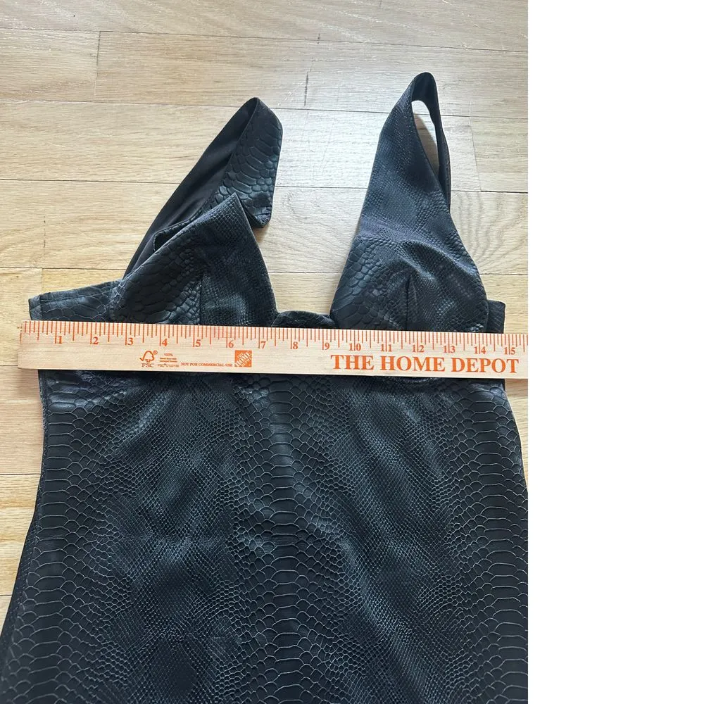 Sleek‎ Faux Snakeskin Bodycon Dress Large Black - Image 4