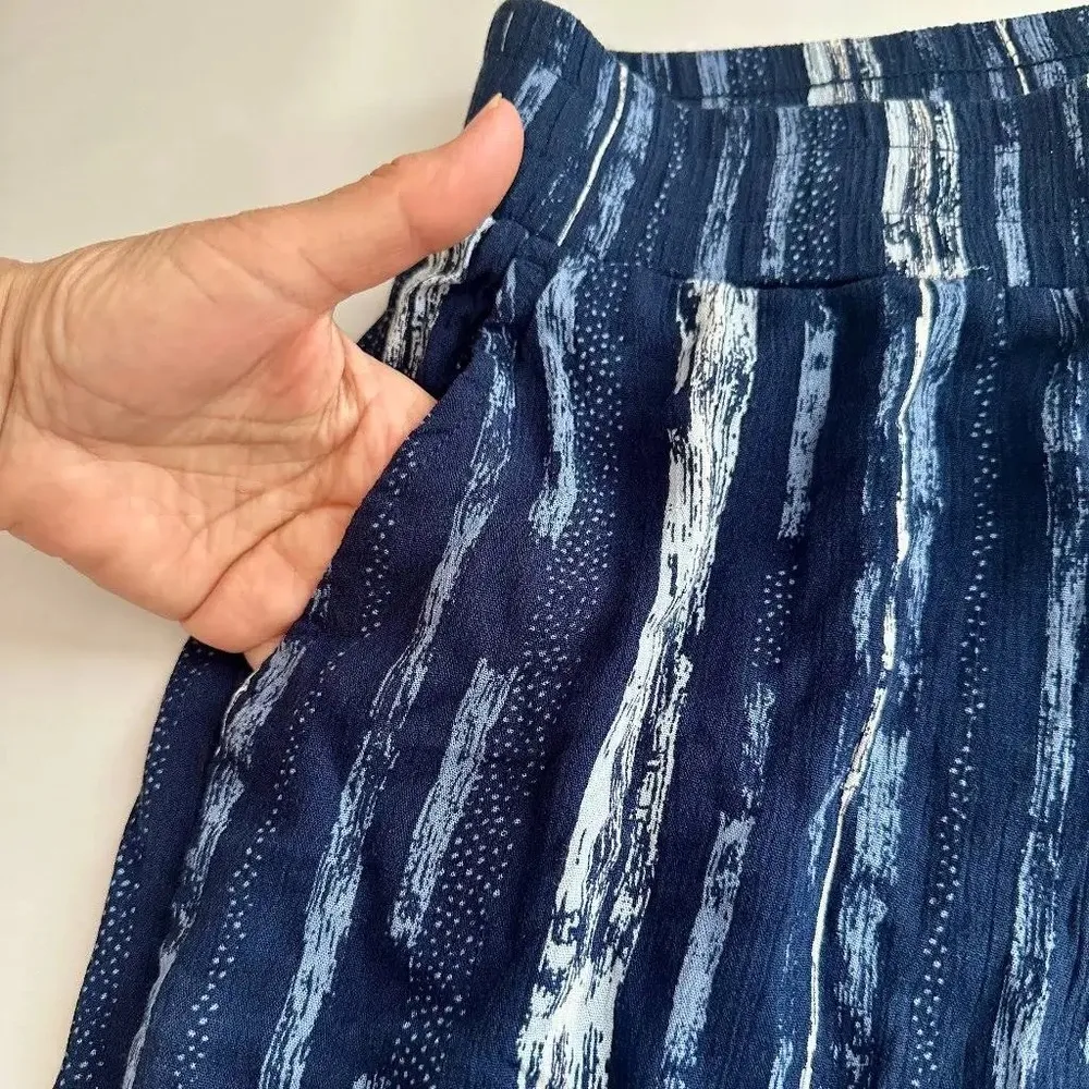 Three Dots Women’s Crinkle Gauze Printed Pull-On Pants – Small – Lightweight - Image 3