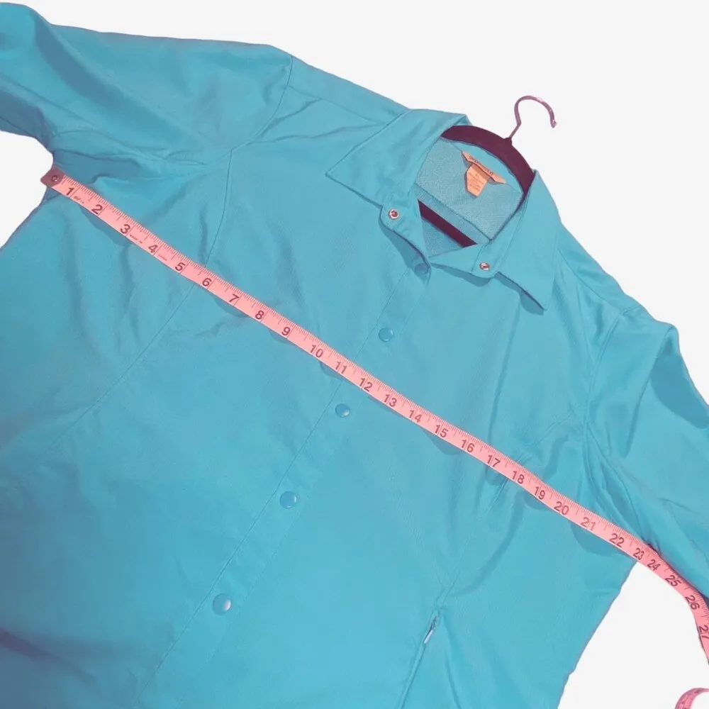 Duluth Trading Co. Women's XL Teal Aqua Blue Button - Image 3