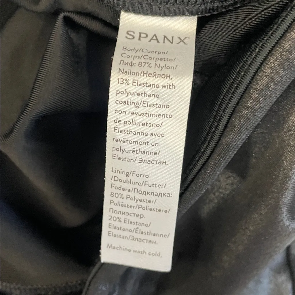 SPANX Black Faux Leather Leggings - Image 7