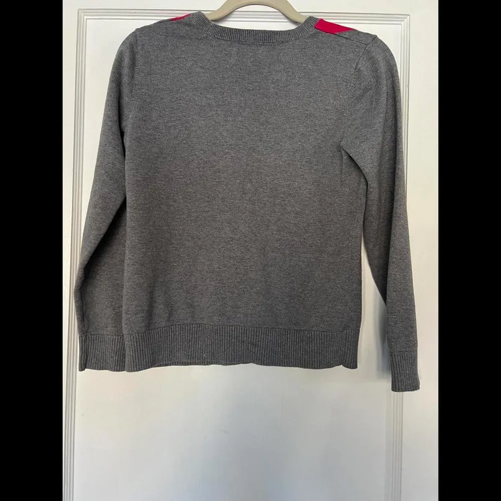 IZOD Women's V-Neck Argyle Sweater - Medium - Image 5