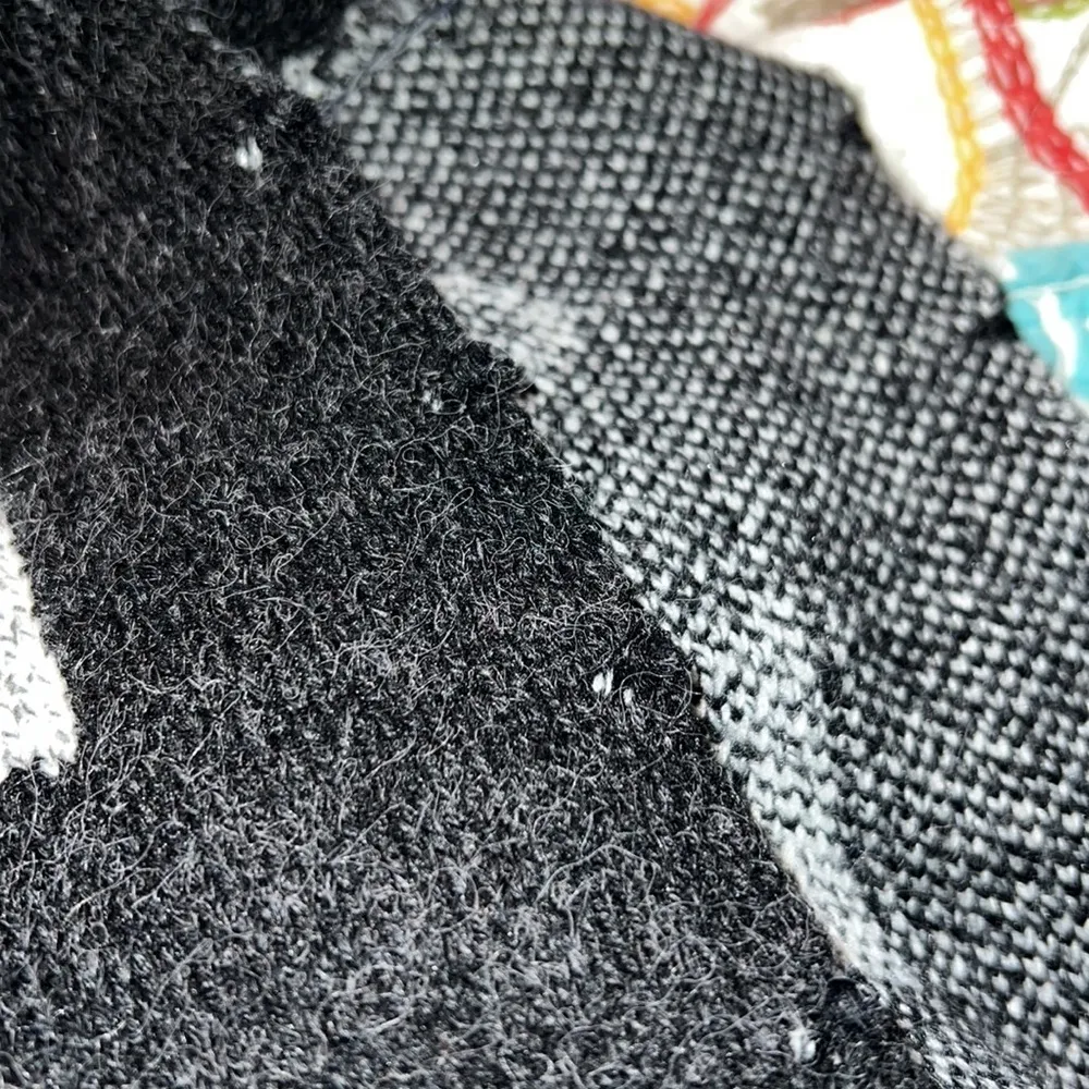 LOFT sz small shrug poncho sweater open front aztec pattern wool blend see pics - Image 11