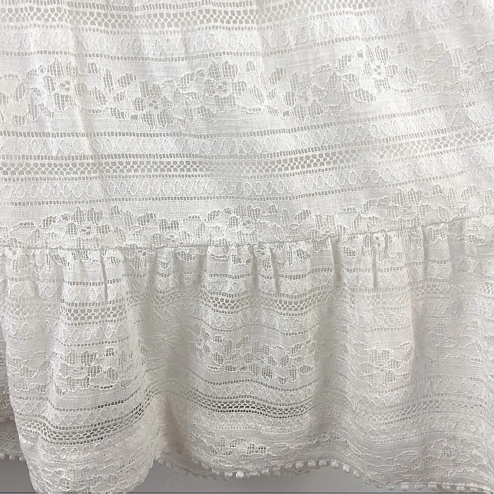 Sabina Musayev Libi Dress Ivory Lace Overlay Flutter Sleeve Ruffle Hem Fairycore Size M - Image 11