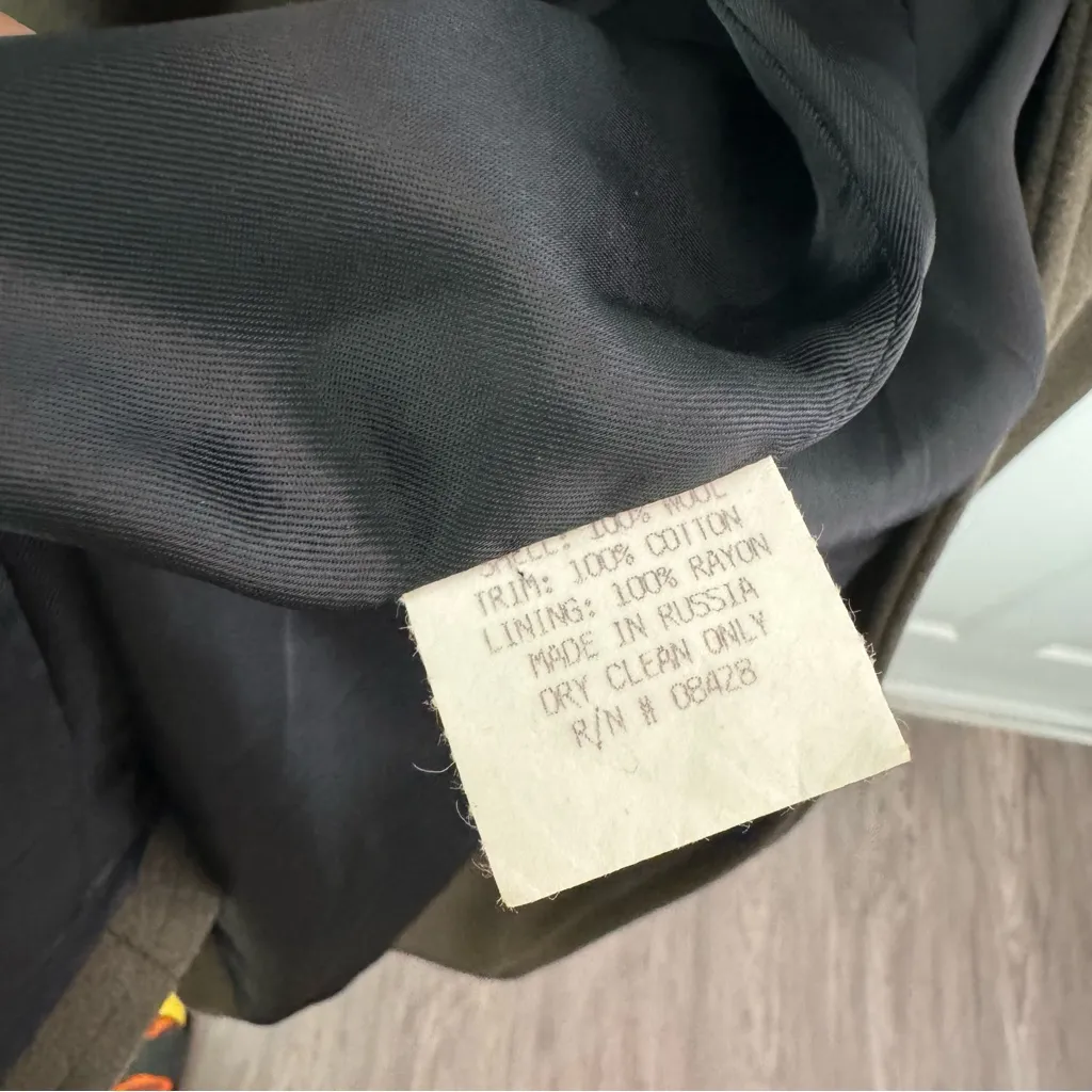 VINTAGE Donny Brook • 100% Wool Coat • 8P • Made in Russia • Green Paisley - Image 7