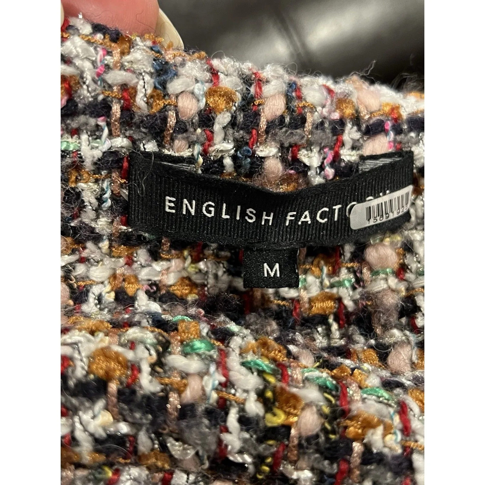 English Factory Tweed Pinafore Dress Size M - Image 11