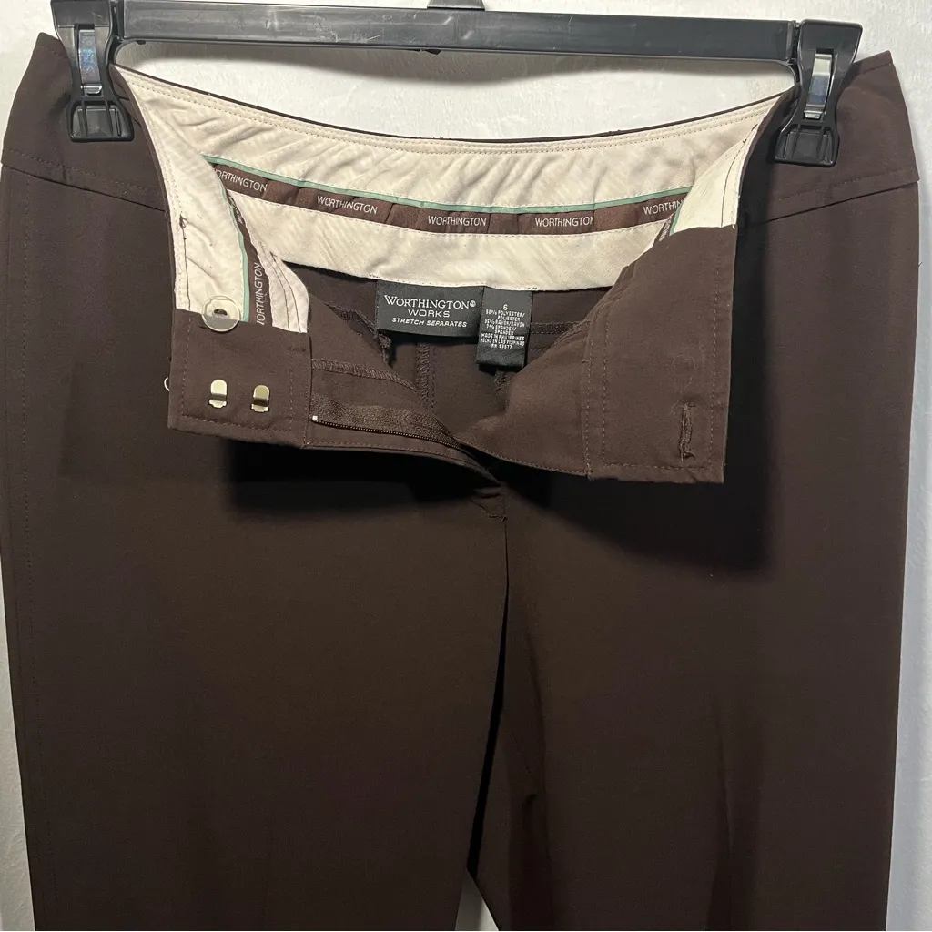 Worthington Works Stretch Separates Brown Slacks‎ Size 6 - Image 3