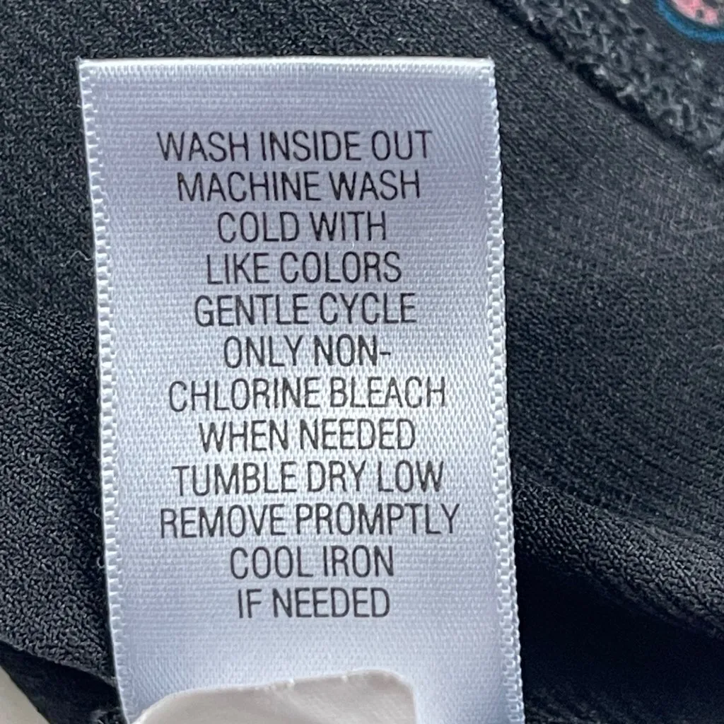 Dana Buchman Drape Front Paisley Print Top Womens S Black 3/4 Cowl Neck Ruched - Image 13