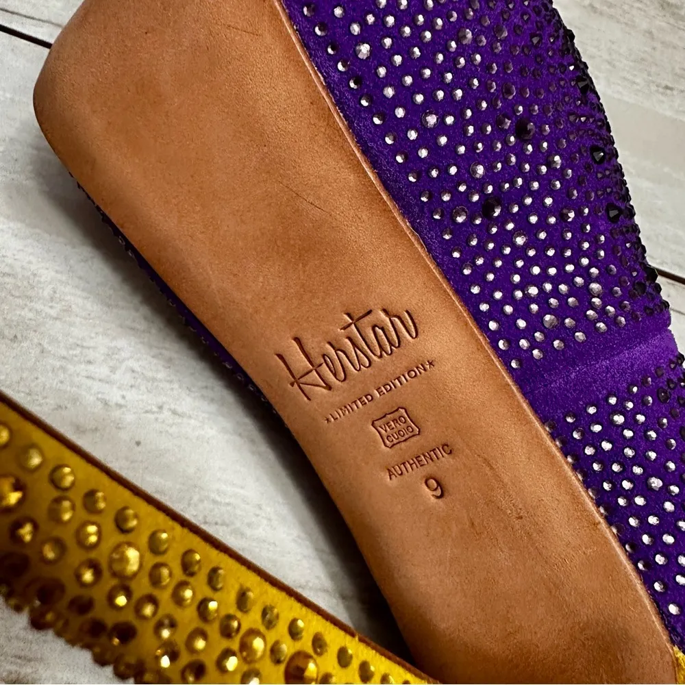 Herstar Women Sz 9 LSU Tigers Crystal Heels Pumps Shoes Purple Gold Glitter Glam - Image 5