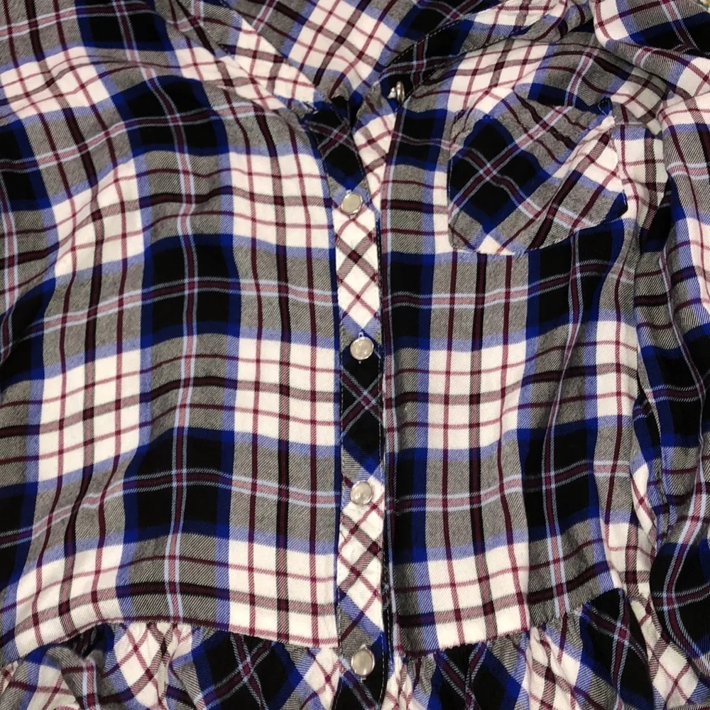 My Michelle size medium blue plaid flannel top - Image 6