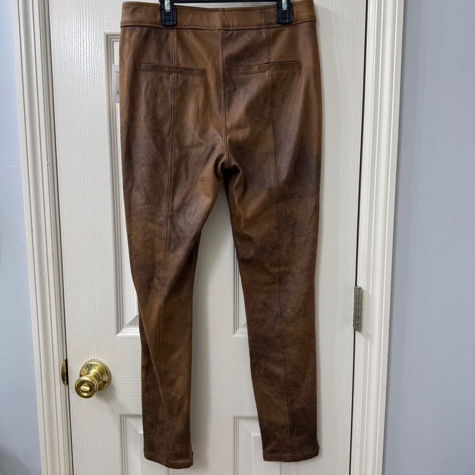 Free People Brown Faux Leather Leggings Womens Size 27‎ NWT - Image 4