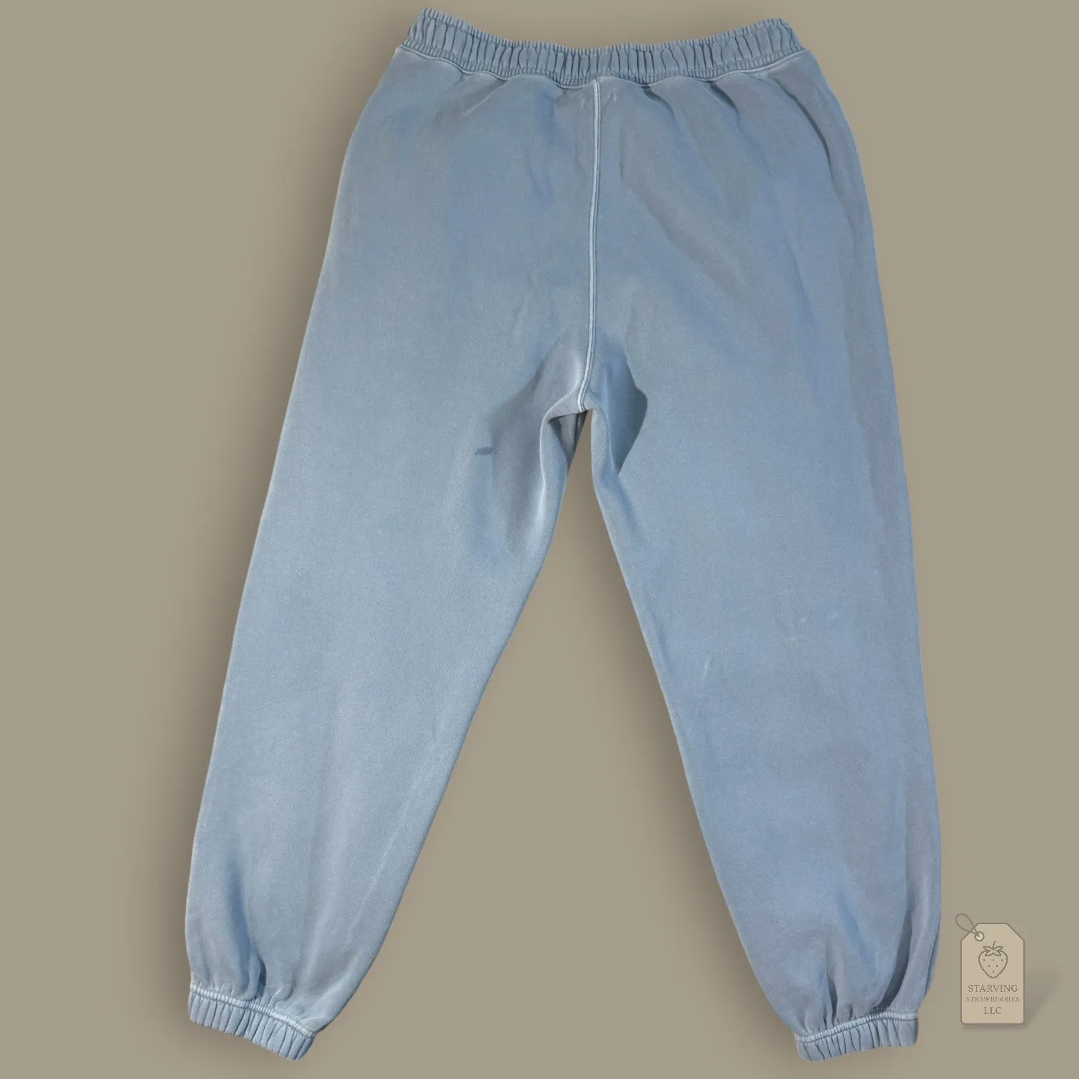 Abercrombie & Fitch Garment Dyed Blue Fleece Joggers Sweatpants Size L - Image 3
