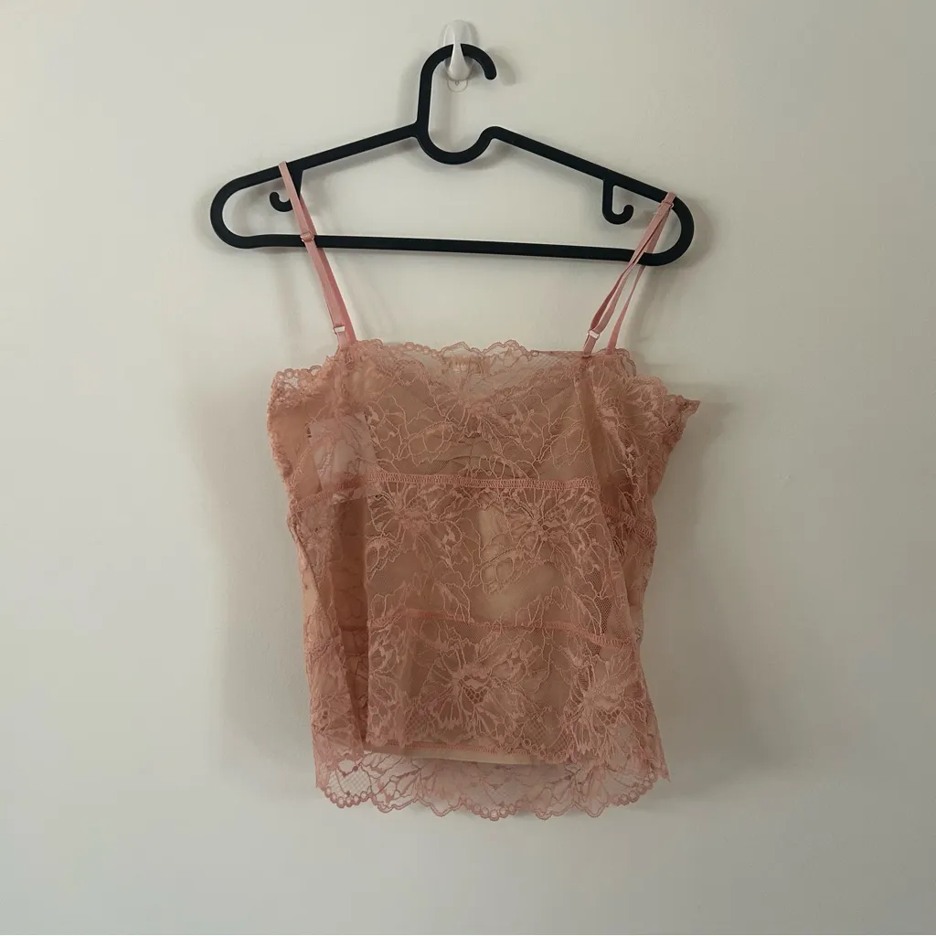 Free People Lacey Essential Pink Lace Cami Tank Top NWT Size S - Image 4
