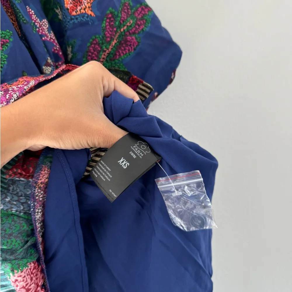 FARM RIO Sunset Tapestry Cotton Blend Mini Dress XXS - Image 14