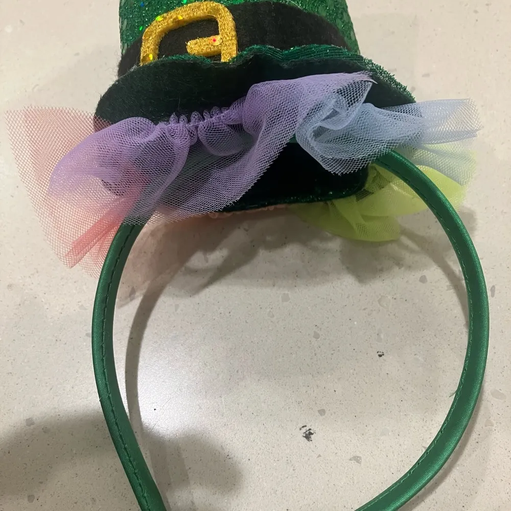 St. Patrick’s Day Mini Sequin Hat Headband Shamrock Hat 🎩 🍀 - Image 3