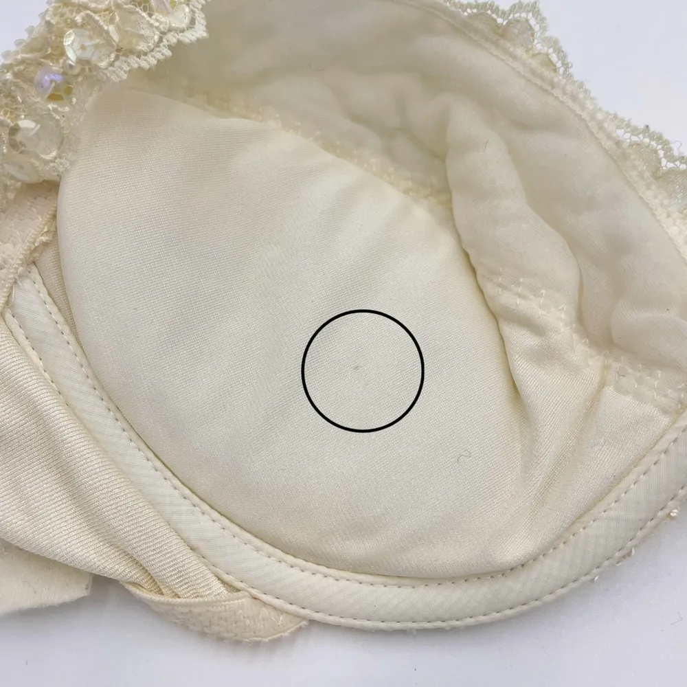 Vintage Victoria's Secret Bra Sequin 36B Lace Cream Retro 90s Lingerie Angelcore - Image 5