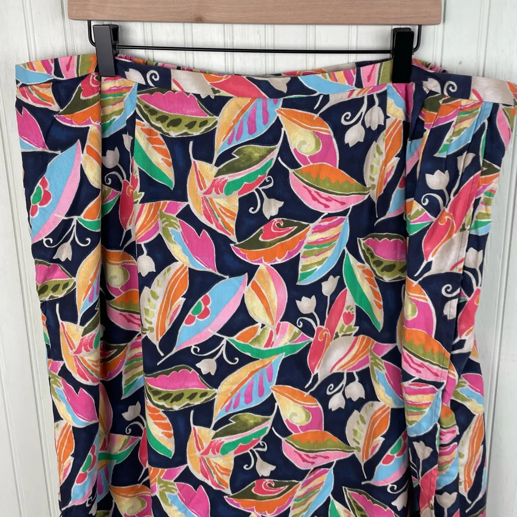 Talbots Woman Multicolor Printed Corduroy Maxi Skirt Plus Size 22W Artsy Boho - Image 3