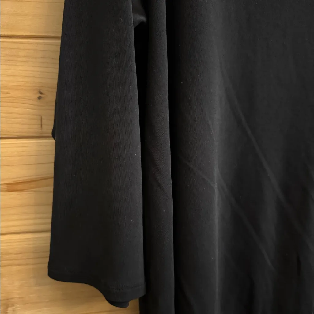 Eileen Fisher Size XLarge Asymmetrical Hem Wide Boatneck Elbow Sleeve Blouse - Image 2