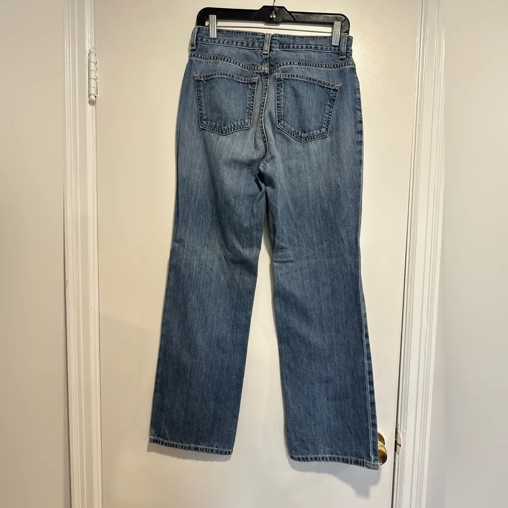LL Bean Y2K Women Sz: 6 Reg Medium Wash Relaxed Baggy Straight Leg Jeans. Blue - Image 2