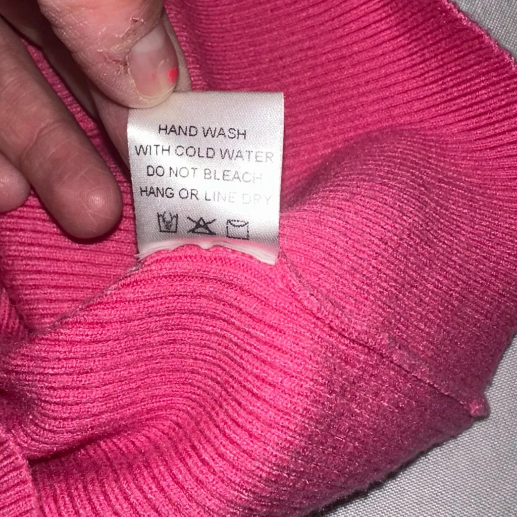 Share Andree by Unit Pink and Red Color Block Dress Bodycon Ribbed Size Small - Image 10