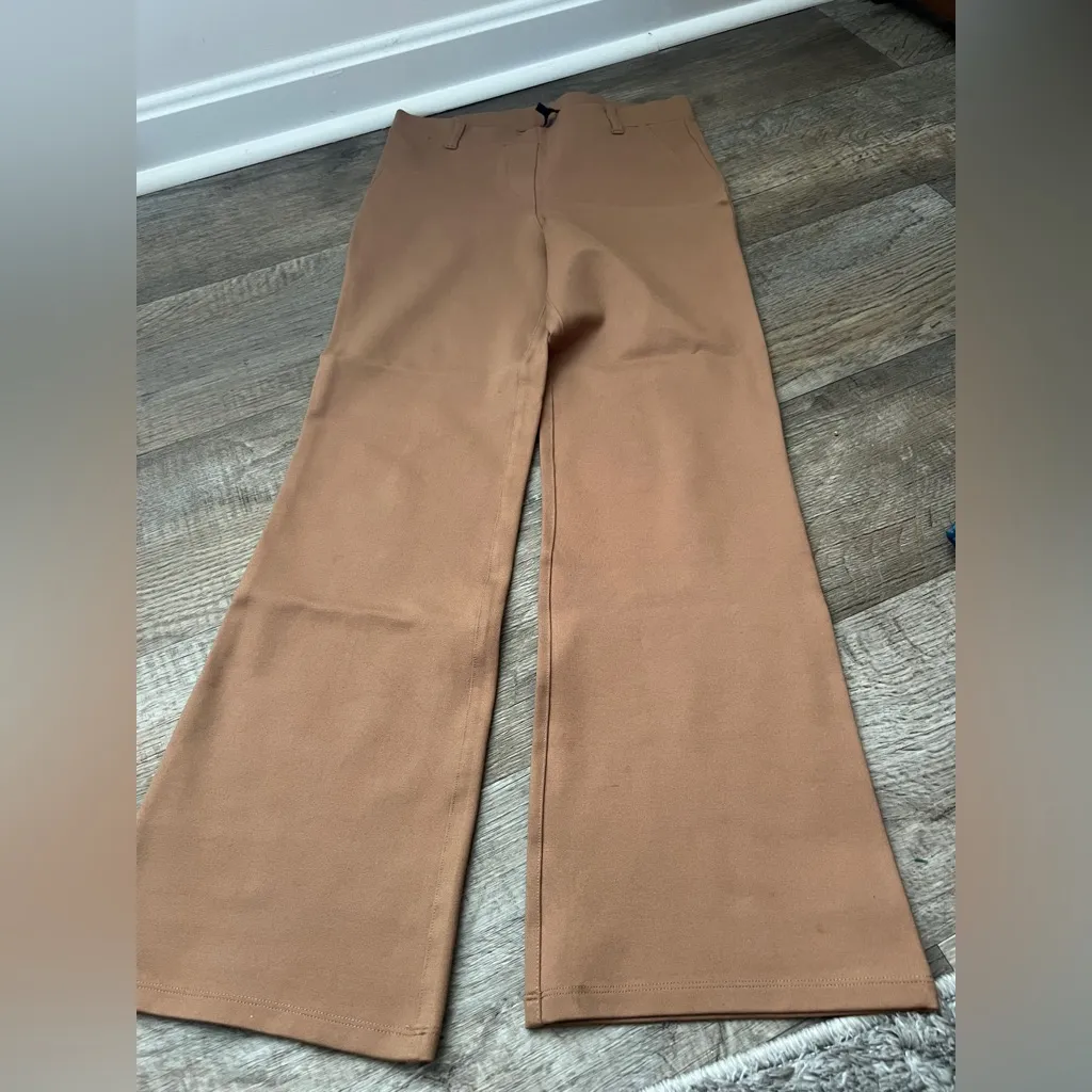 Quince tan brown pull on pants size small - Image 2