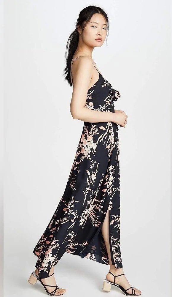 Joie Almona Floral Print Button Front Maxi Satin Dress Size XS - Image 3