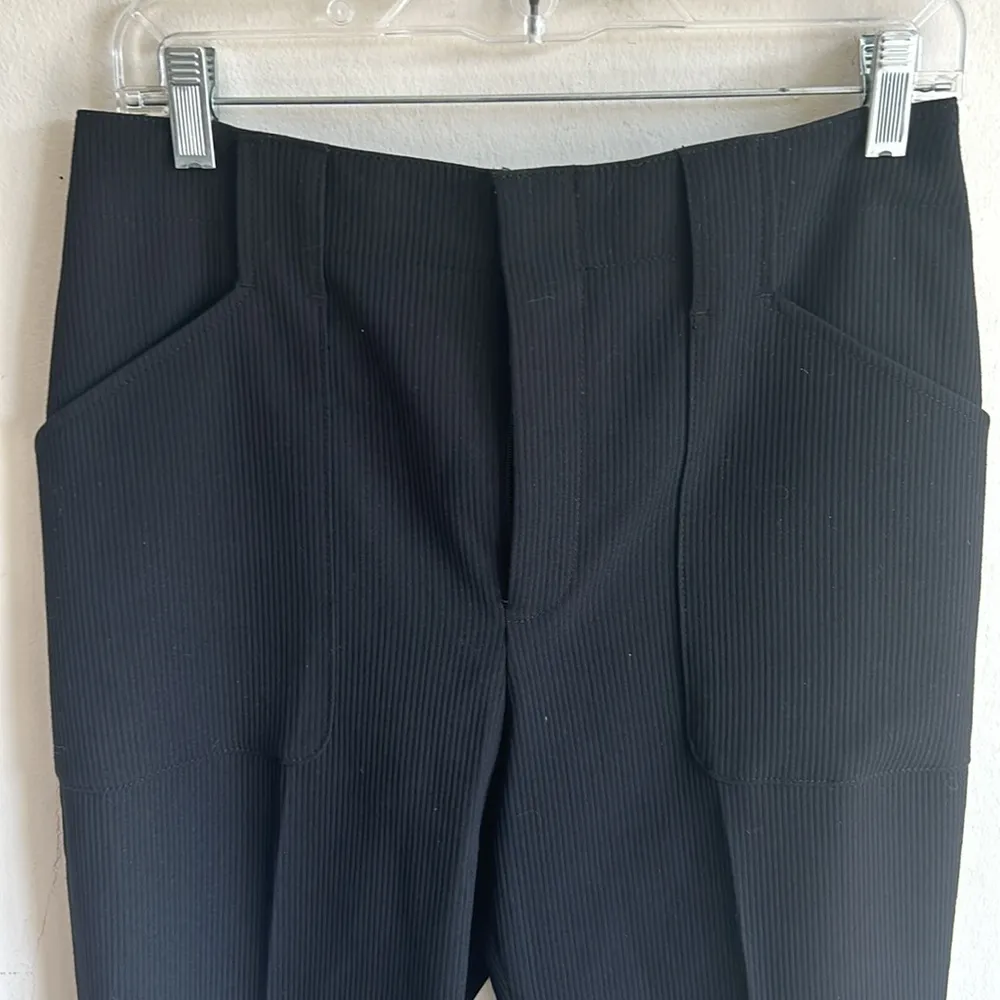 Club Monaco High Waist Ribbed Straight Leg Black Pants Size 4 - Image 5