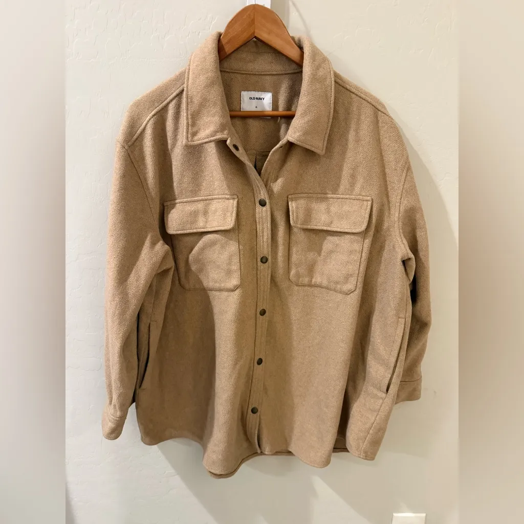 Old Navy Brushed-Twill Shacket for Women – Size XL - Image 2